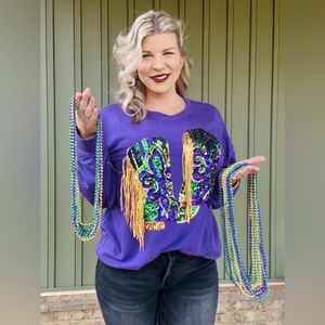 Fringed Mardi Gras Boots Top